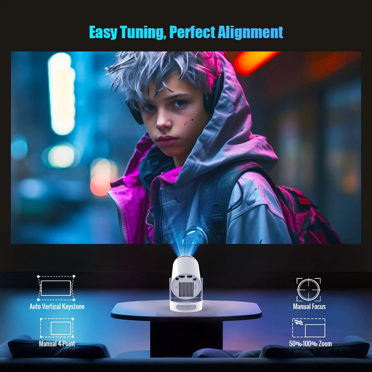 HY300 Pro + Projector 4K 720P